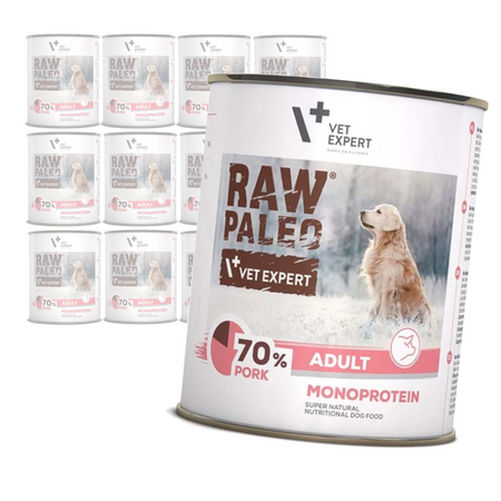 Raw Paleo Adult Monoprotein 12x800g Mokra Karma Dla Psa  z Wieprzowiną