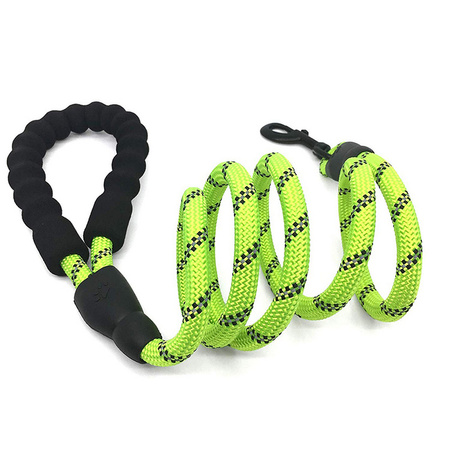 Mocna Smycz 1,8m Dla Dużych Silnych Psów Psa Odblaskowa ZIELONA
