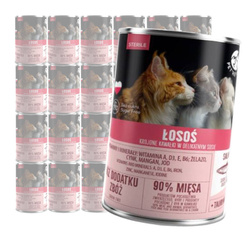 PetRepublic Bezzbożowa Mokra Karma Dla Kotów Sterylizowanych 24x400g Kawałki W Sosie Z Łososiem