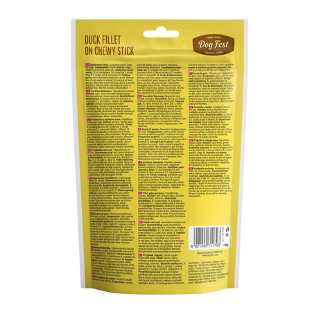 DOG FEST Duck Fillet On Chewy Stick 90g - Naturalne Pałeczki z Kaczym Filetem dla Dorosłych Psów