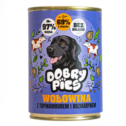 Dobry Pies 400g Mokra Karma Dla Dorosłych Psów Wszystkich Ras Z Wołowiną Topinamburem I Rozmarynem