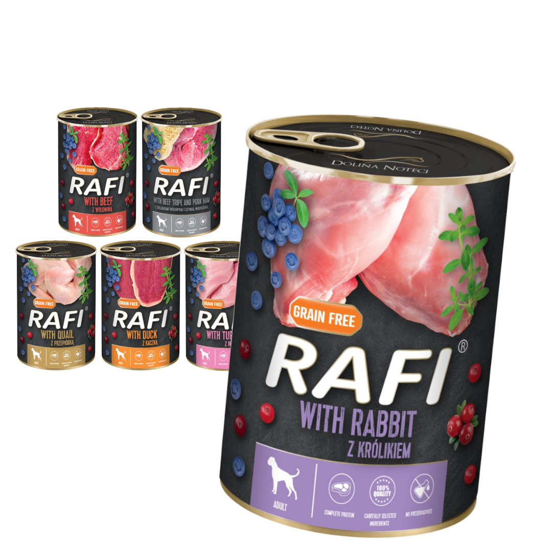 Rafi 6x400g Bezzbożowa Mokra Karma Dla Psa mix 6 Smaków