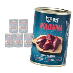 Jane Cat ADULT WOŁOWINA 6x 400g mokra karma dla kotów bez zbóż i kurczaka