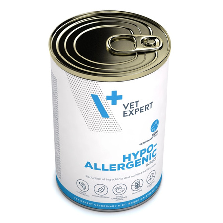 VetExpert Veterinary Diet Hypoallergenic Insect Dog 400g Hipoalergiczna Mokra Karma Weterynaryjna Dla Psa z Owadami