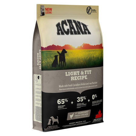 Acana Adult Light & Fit 11,4kg Sucha Karma z Kurczakiem i Morszczukiem Dla Psów Wrażliwych z Nadwagą