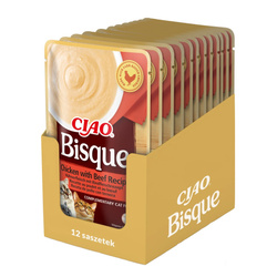 Inaba Cat Ciao Bisque 12x40g Uzupełniająca Karma Dla Kota Zupa Kurczak z Wołowiną