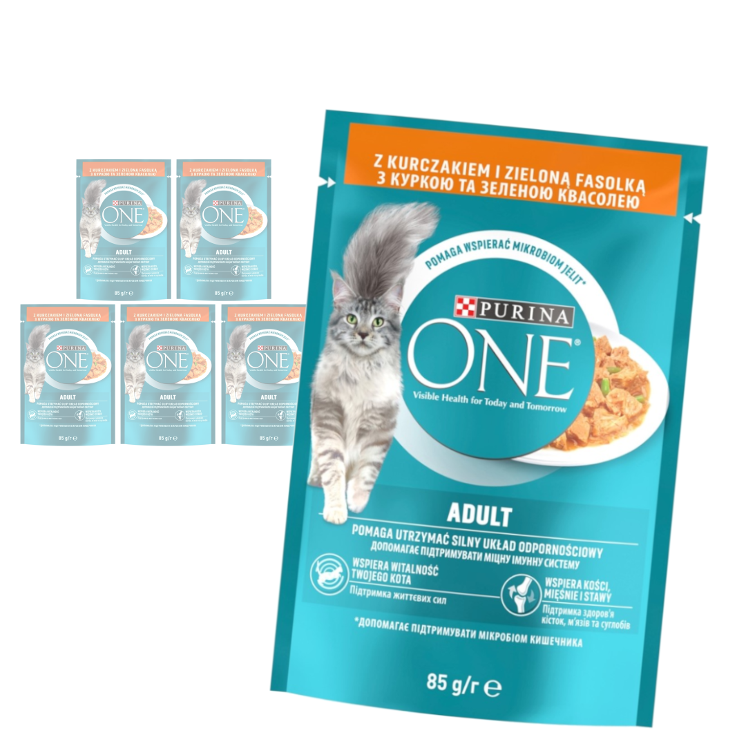 Purina One Adult Mokra Karma Dla Kota Z Kurczakiem I Zieloną Fasolką