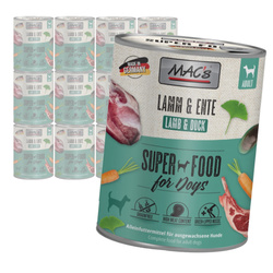 MAC's Dog 12x800g Bezzbożowa Mokra Karma z Jagnięciną i Kaczką Dla Psa Na Stawy i Krążenie