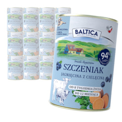 Baltica Jagnięcina z Cielęciną 12x400g Bezzbożowa Mokra Karma Dla Szczeniąt
