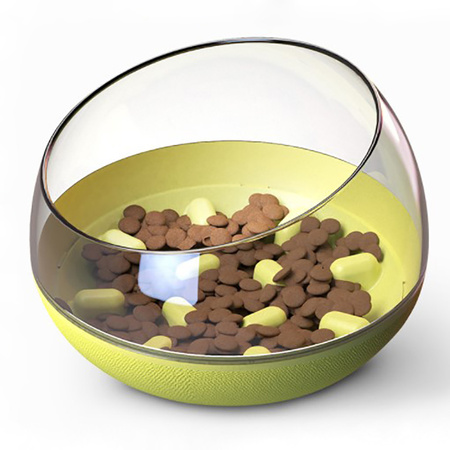 Spowalniająca Jedzenie Miska Dla Psa Na Karmę Niewywrotna Żółta