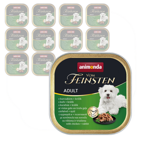 Animonda Vom Feinsten Adult 11x150g Mokra Karma Dla Psa z Kurczakiem i Królikiem w Sosie