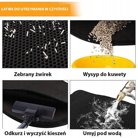 Wycieraczka Pod Kuwetę Zatrzymuje 90% Żwirku 30*30 RÓŻOWA