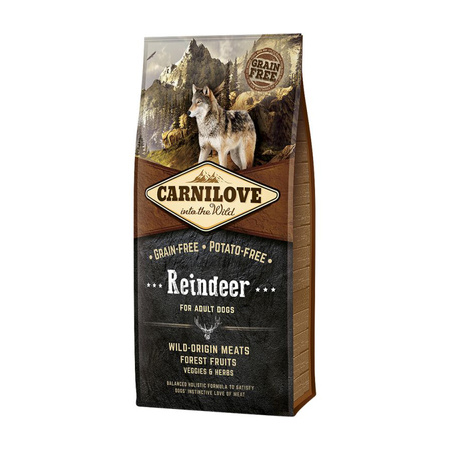 CARNILOVE REINDEER FOR ADULT 12KG - sucha karma z reniferem dla psów