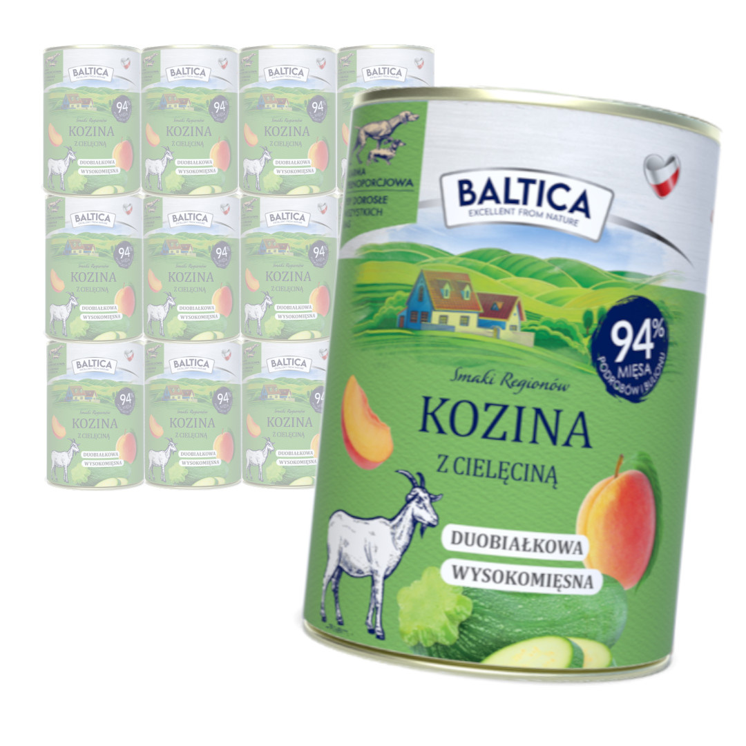 Baltica Duooprotein Kozina z Cielęcina Mokra Karma Dla Psa