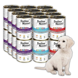 Dolina Noteci Premium Junior Mix Smaków 24x400g Mokra Karma Dla Szczeniąt Królik Jagnięcina Wołowina
