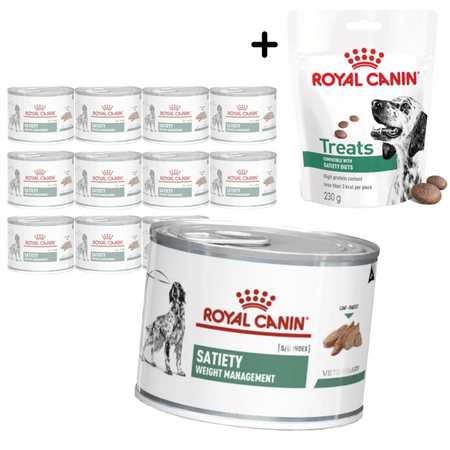 Royal Canin Veterinary VHN Dog Satiety S/O Loaf 12x195g Pasztet Dla Psów z Nadwagą + GRATIS Przysmak 230g