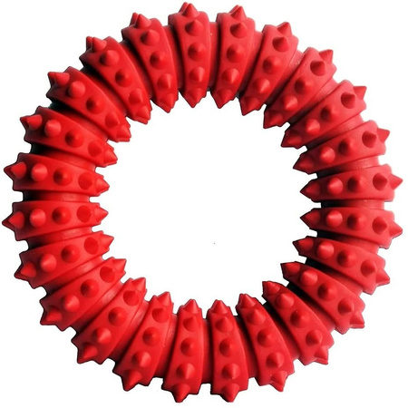 Kółko Gumowe Zabawka Dla Psa Gryzak Czerwony 12cm