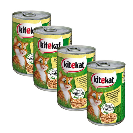 KITEKAT Mokra Karma Dla Kotów Z Kurczakiem Puszka 4x 400g