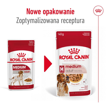 Royal Canin Medium Adult 140g Mokra Karma W Sosie Dla Psów Dorosłych Ras Średnich