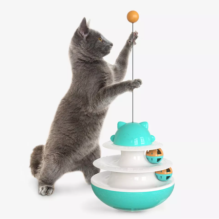 Zabawka Interaktywna dla Kota z Piłkami Bączek Kolor Niebieski