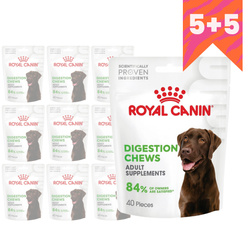 Royal Canin Supplements Dog Digestion Adult 10x160g Suplementy Dla Psów Dorosłych W Postaci Przysmaków Wspierające Prawidłowe Trawienie 5+5 GRATIS