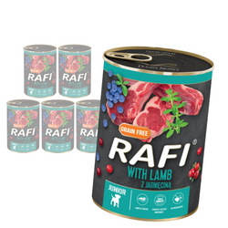 Rafi 6x400g Bezzbożowa Mokra Karma Dla Szczeniąt z Jagnięciną
