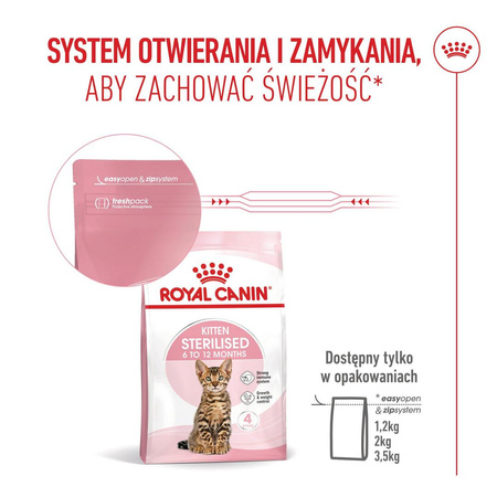 Royal Canin Kitten Sterilised 2kg Karma Sucha Dla Kociąt Sterylizowanych Od 4 Do 12 Miesiąca Życia