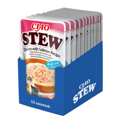 Inaba Cat Ciao Stew 12x40g Uzupełniająca Karma Dla Kota Potrawka z Kurczakiem i Łososiem