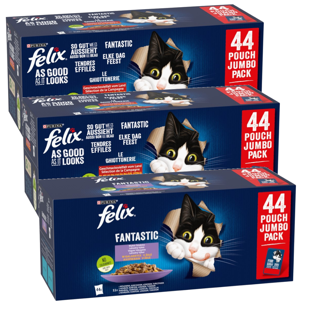 Felix Fantastic Wiejskie Smaki i Wybór Smaków Mokra Karma Dla Kota Mix smaków W Galaretce