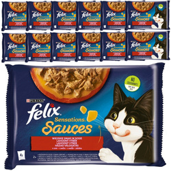 Felix Sensations Sauce Karma Dla Kotów Wiejskie Smaki W Sosie 13x340g (52x85g) Indyk Jagnięcina