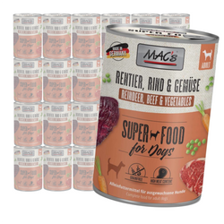 MAC's Dog Bezzbożowa Mokra Karma Dla Psa z Reniferem Wołowiną i Warzywami 24x400g