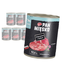 Pan Mięsko 6x800g Hipoalergiczna Mokra Karma Dla Psa Mix 3 Smaków