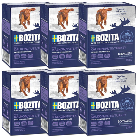 Bozita Mokra Karma Dla Psa Kawałki W Galaretce Z Indykiem 6x370g W Kartonie