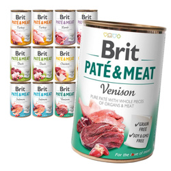Brit Pate&Meat Mokra Karma Dla Psów Mix 6 Smaków 12x400g Jagnięcina Kurczak Kaczka Łosoś Indyk Dziczyzna