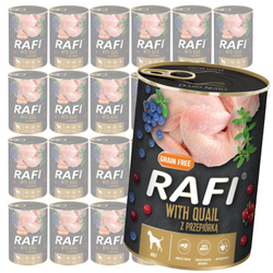 Rafi 24x400g Bezzbożowa Mokra Karma Dla Psa Z Przepiórką Żurawiną I Borówką