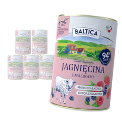 Baltica Jagnięcina z Malinami 6x400g Monoproteinowa Hipoalergiczna Bezzbożowa Mokra Karma Dla Psa