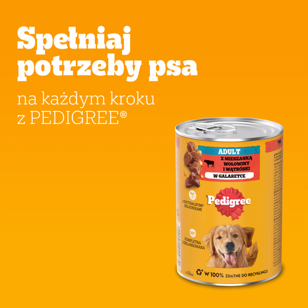 PEDIGREE Mokra Karma Z Wołowiną W Galaretce 400g Dla Dorosłych Psów