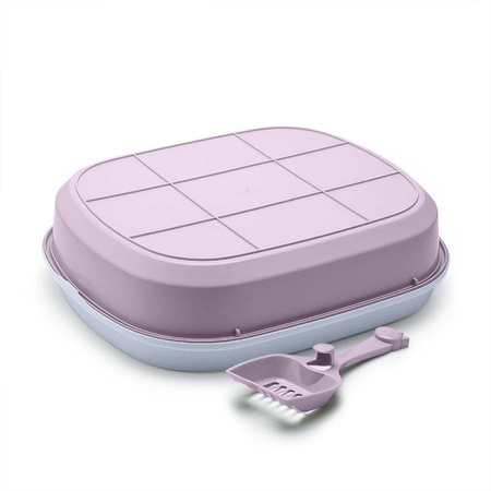 KUWETA DLA KOTA OTWARTA Z RAMKĄ NA ŻWIREK LAWENDOWA 47.4x39.6x13.9cm + ŁOPATKA GRATIS