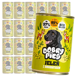 Dobry Pies 24x400g Mokra Karma Dla Dorosłych Psów Wszystkich Ras Z Jeleniem I Amarantusem