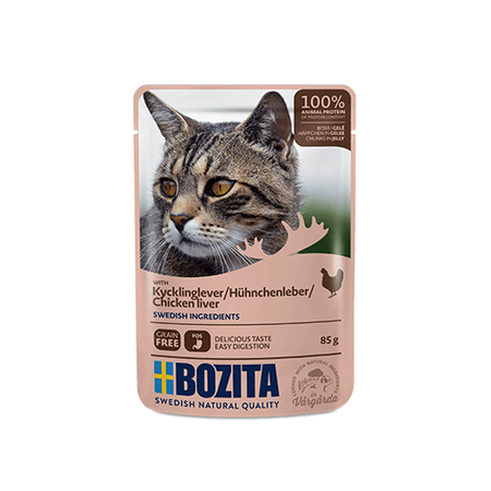 Bozita Adult WĄTRÓBKA Z KURCZAKA 85g Galaretka - mokra karma w saszetkach dla kotów
