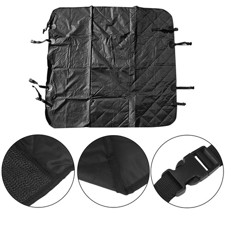 Mata dla psa samochodowa, pokrowiec na tylne siedzenia, bagażnik 128x128cm Czarna