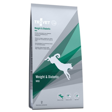 Trovet Weight & Diabetic WRD 3kg Dietetyczna Sucha Karma Dla Psa Z Nadwagą I Cukrzycą