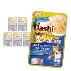 Inaba Cat Dashi Delights Delicate Flakes 6x40g Karma Uzupełniająca Dla Kota Z Kurczakiem I Tuńczykiem