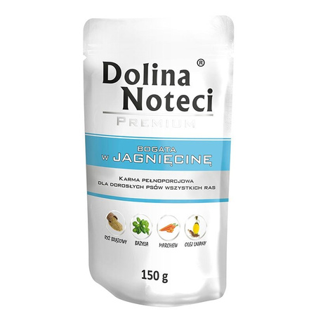 Mokra Karma Dla Psa Dolina Noteci Premium Mix 4 Smaków Jagnięcina Dziczyzna Kurczak Gęś 24x150g
