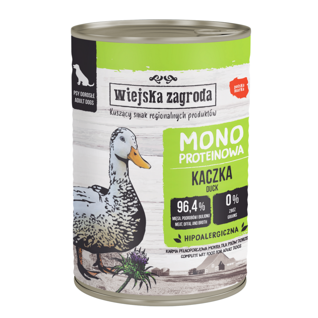 Wiejska Zagroda 400g Monobiałkowa Mokra Karma Dla Psa z Kaczką