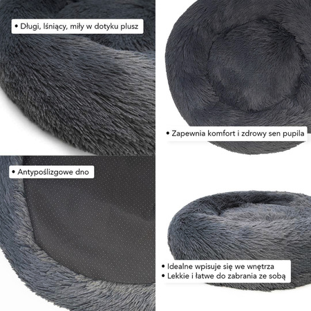 Legowisko Dla Psa I Kota Pluszowa Poduszka Rozmiar 3XL 110cm Ciemnoszare
