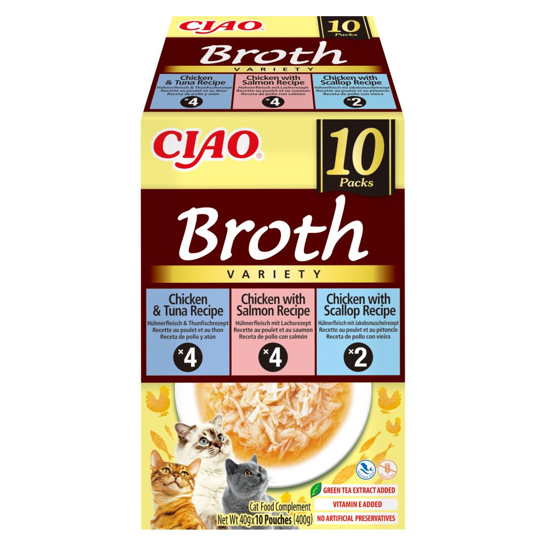 Inaba Cat Ciao Broth Uzupełniająca Karma Dla Kota Mix Smaków.