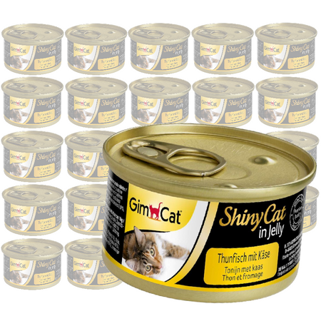GimCat ShinyCat Mokra Karma Dla Kota Z Tuńczykiem I Serem W Galaretce 24x70g