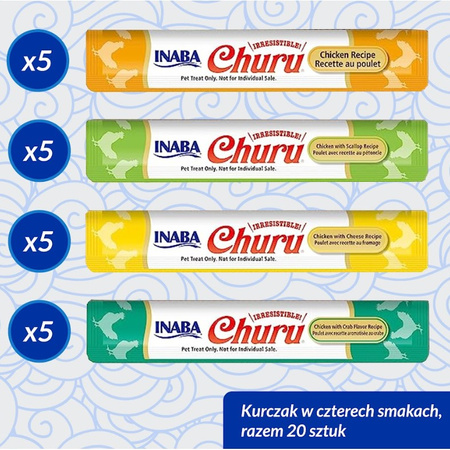 Inaba Cat Churu 20x14g (280g) Kremowy Przysmak Dla Kota Pasta Mix Z Kurczakiem