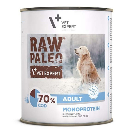 Raw Paleo Adult Monoprotein Mix Smaków 6x800g Bezzbożowa Mokra Karma Dla Psa Dorsz Kaczka Wieprzowina